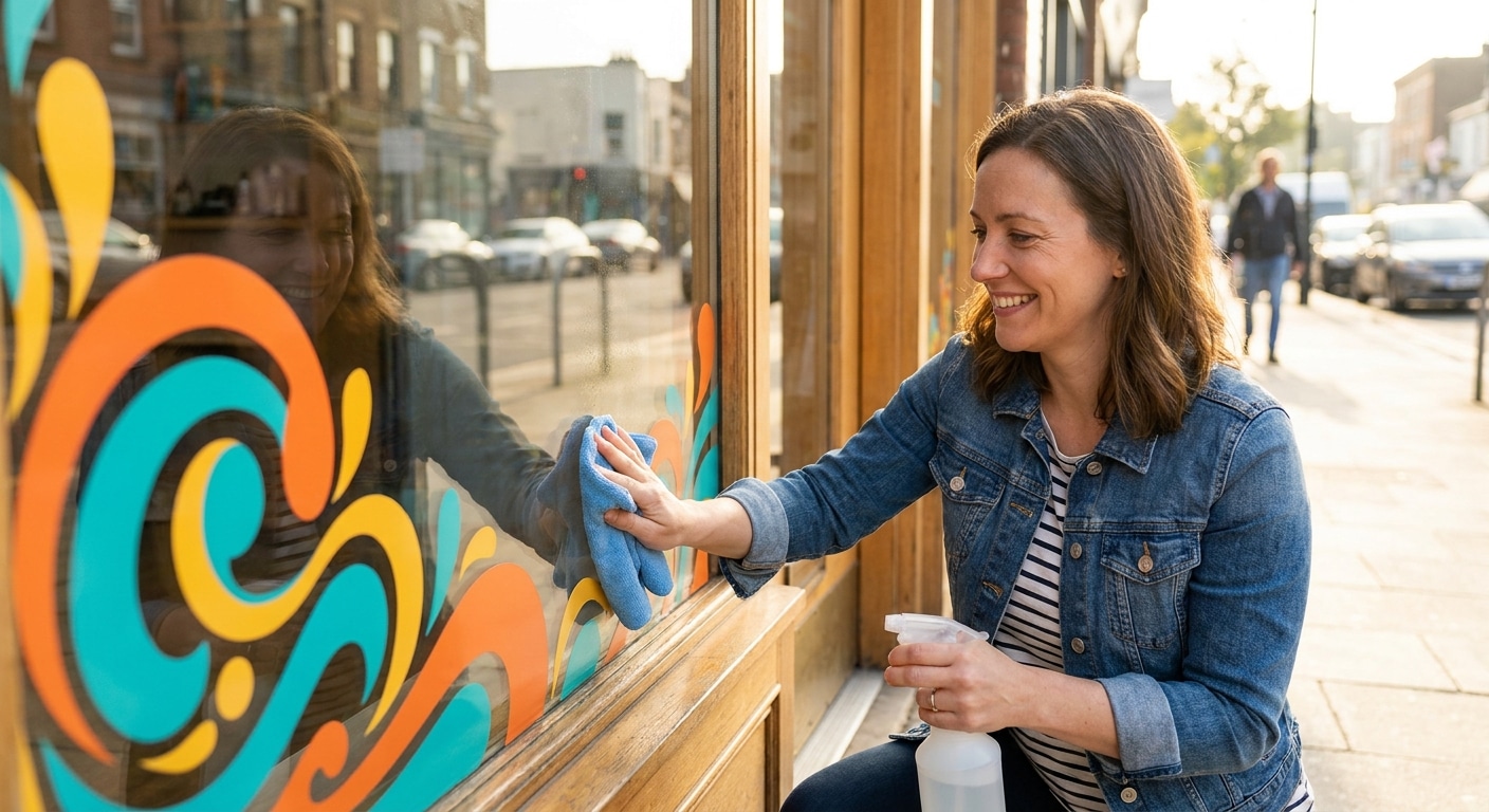 วิธีดูแลป้ายไวนิลและสติ๊กเกอร์หน้าร้านให้สีสดทนนาน - vinyl-sticker-maintenance-tips