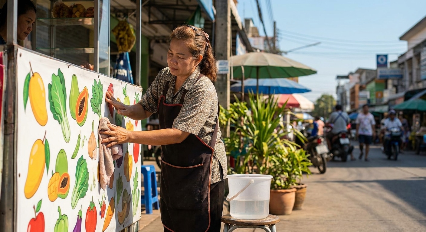 วิธีดูแลป้ายไวนิลและสติ๊กเกอร์หน้าร้านให้สีสดทนนาน - vinyl-sticker-maintenance-tips