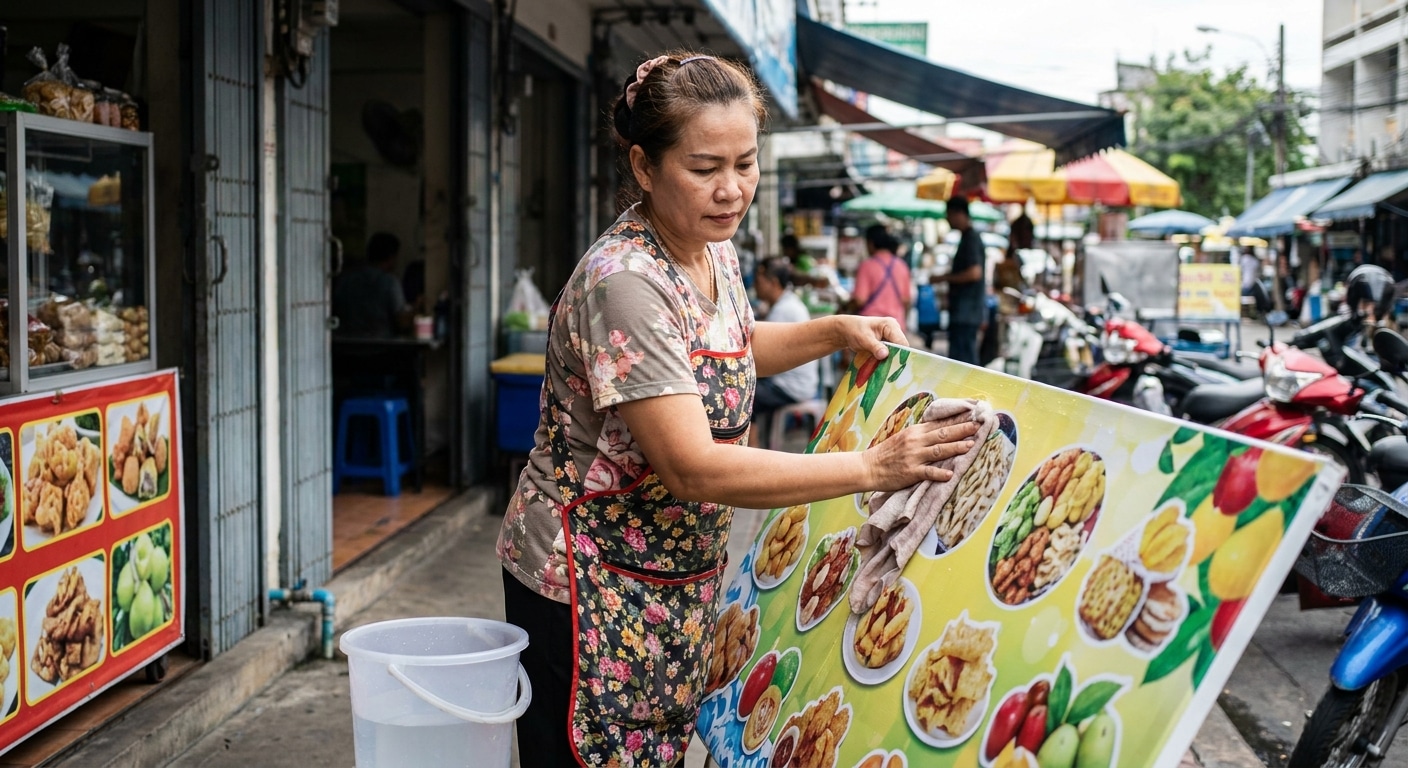 วิธีดูแลป้ายไวนิลและสติ๊กเกอร์ให้สีสด สู้แดดทนฝน - vinyl-sticker-maintenance-tips