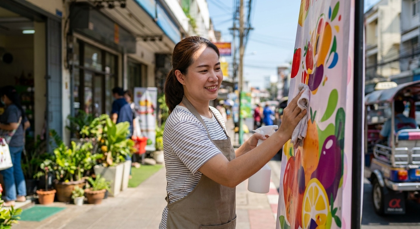 วิธีดูแลป้ายไวนิลและสติ๊กเกอร์ ให้สีสดสู้แดดทนนาน - vinyl-sticker-maintenance-tips