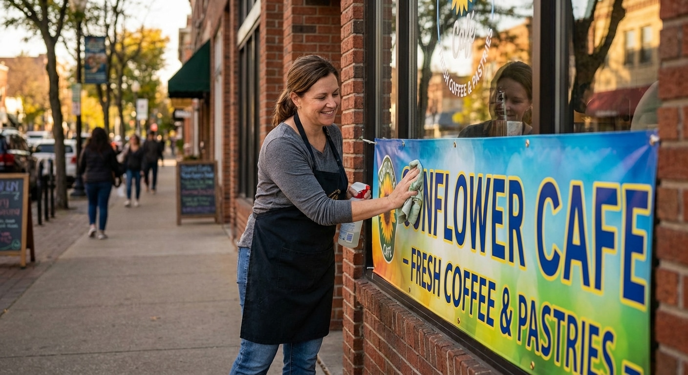 ทริคดูแลป้ายไวนิลและสติ๊กเกอร์หน้าร้าน ให้สีสดทนแดดทนฝน - vinyl-sticker-sign-maintenance