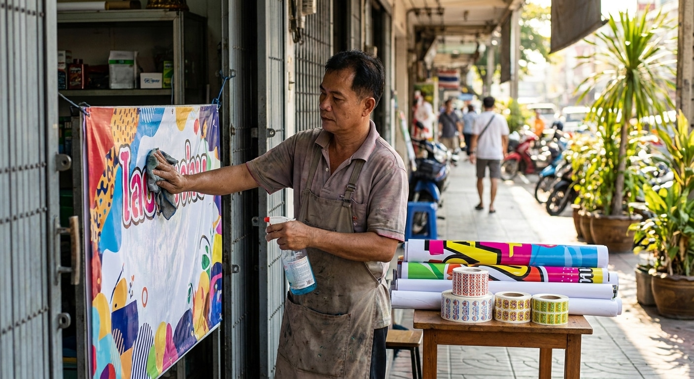 ยืดอายุป้ายไวนิลและสติ๊กเกอร์หน้าร้าน สู้แดดฝนประเทศไทย - vinyl-sticker-sign-maintenance