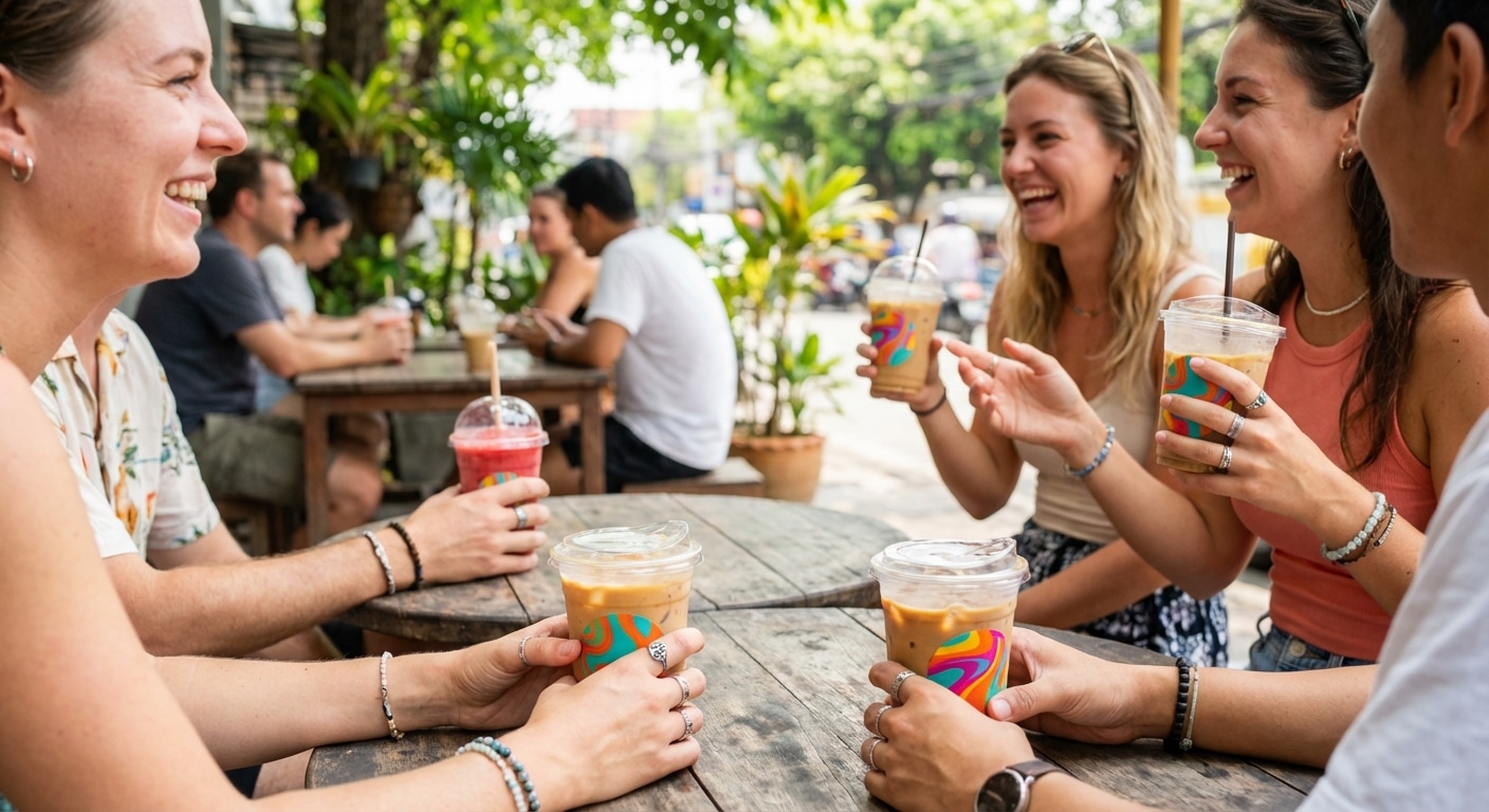 สติ๊กเกอร์ติดแก้วน้ำรับซัมเมอร์ ไดคัทฟรี สีสดสู้แดด - waterproof-cup-sticker-printing