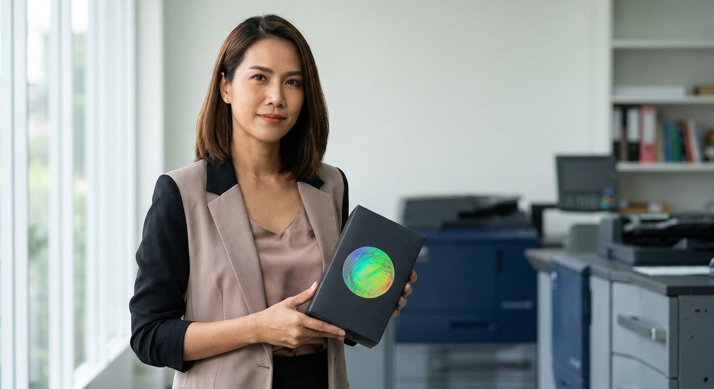 เทรนด์สติ๊กเกอร์ 2026: โฮโลแกรม 3D อัปเกรดแบรนด์ให้พรีเมียม - 3d-hologram-sticker-trend