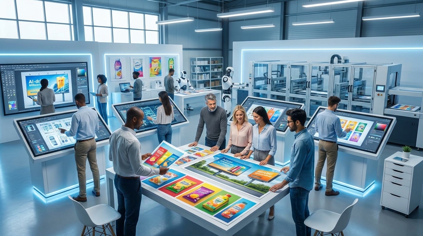 เทรนด์สิ่งพิมพ์ 2026! นวัตกรรม AI ช่วยออกแบบป้ายโฆษณา - ai-design-signage-print-trend
