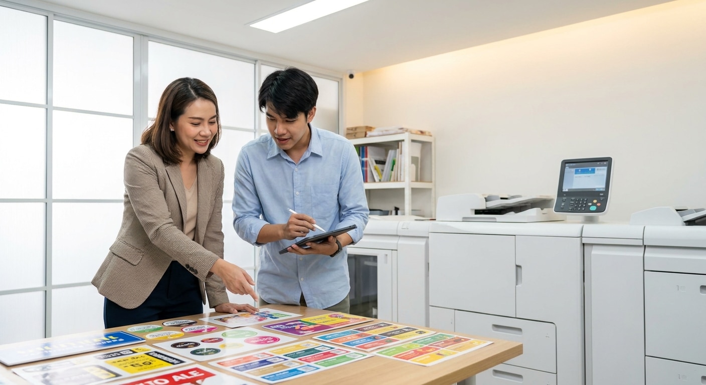 เทรนด์ออกแบบ 2026: AI พลิกโฉมวงการทำป้ายและสติ๊กเกอร์ - ai-design-trend-printing-2026