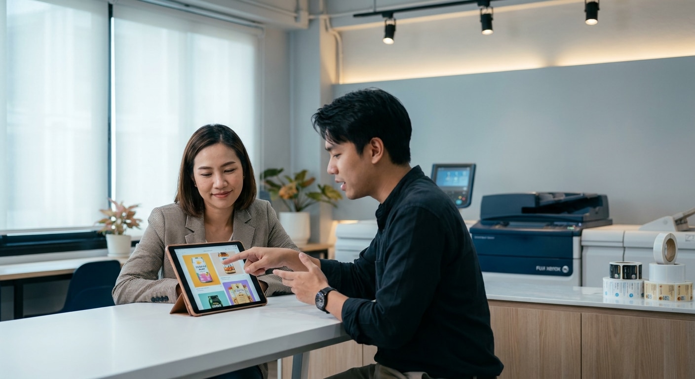 อัปเดตเทรนด์สิ่งพิมพ์ 2026! AI พลิกโฉมออกแบบฉลากสินค้า - ai-label-design-printing-trend