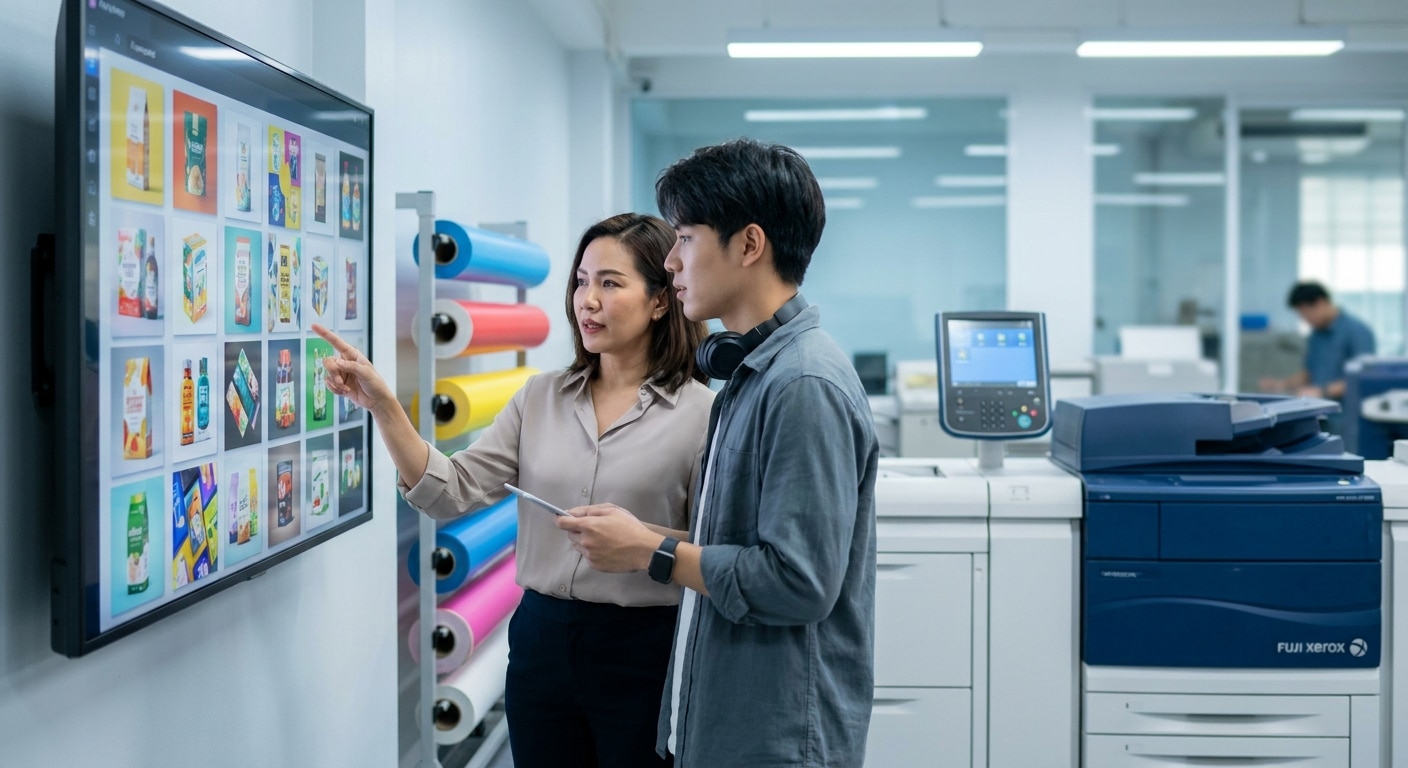 เทรนด์สื่อสิ่งพิมพ์ 2026: นวัตกรรม AI กับการออกแบบแบรนด์ - ai-printing-design-trend-2026