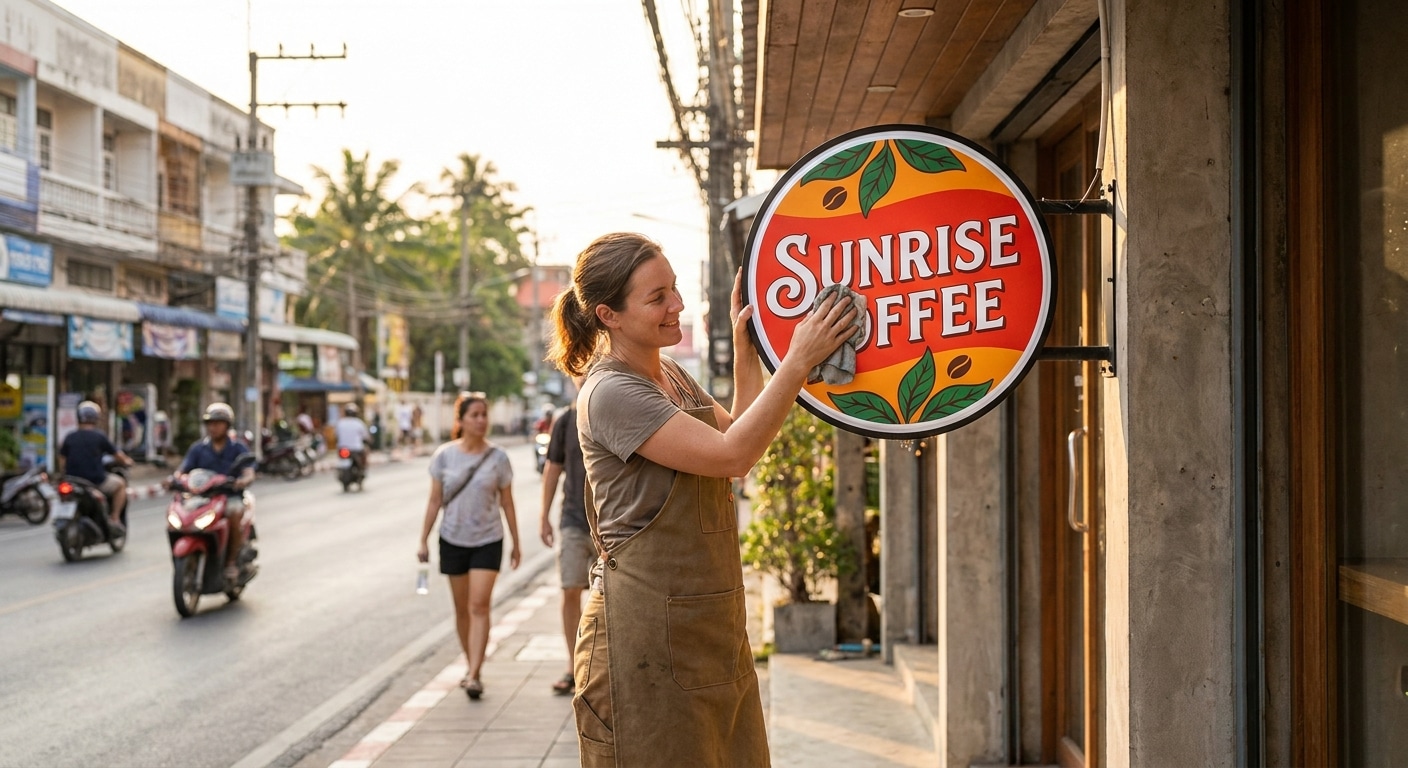เคล็ดลับดูแลป้ายไวนิลหน้าร้าน ให้สีสดทนแดดทนฝนใช้ได้นาน - care-outdoor-vinyl-signage-tips