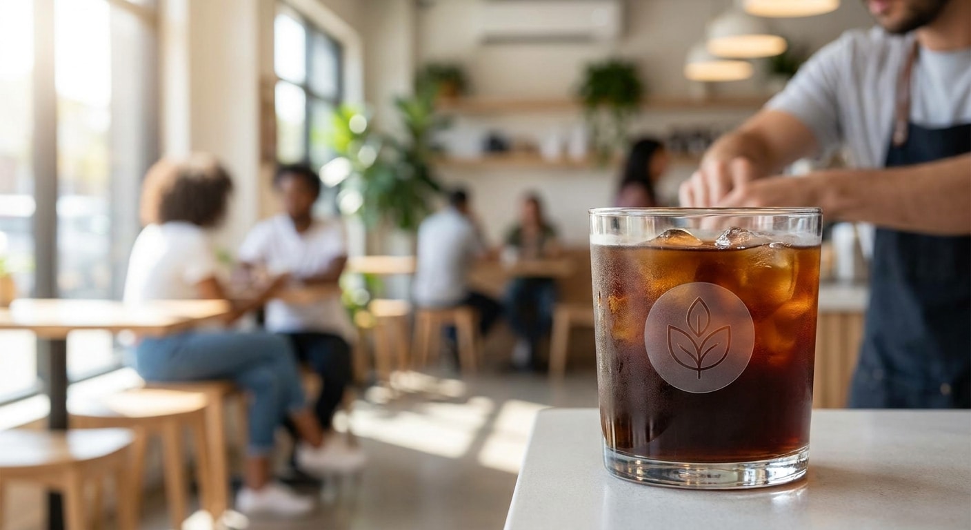สติ๊กเกอร์ใสติดแก้วกาแฟ อัปเกรดความพรีเมียมคาเฟ่ 2026 - clear-sticker-cafe-beverage