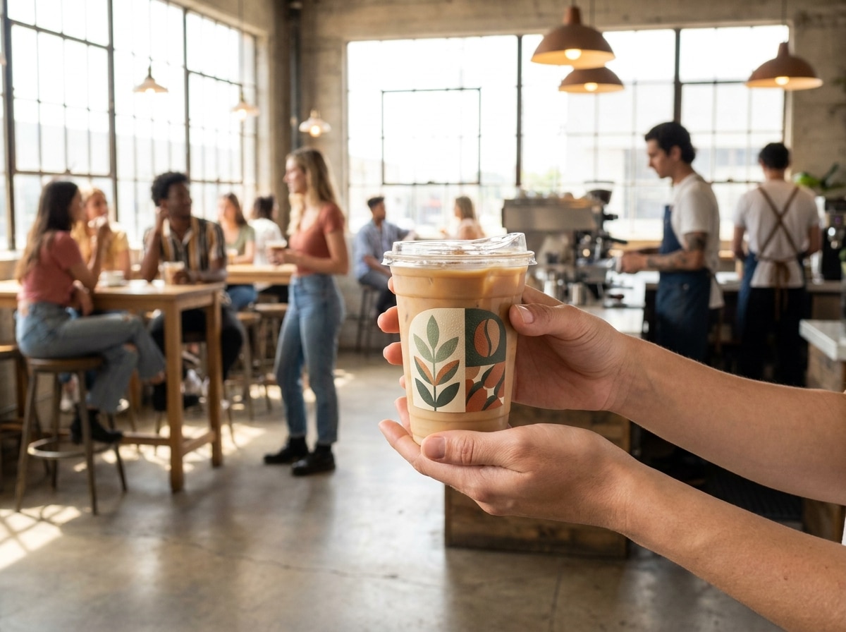 รวมไอเดียพิมพ์สติ๊กเกอร์ติดแก้วกาแฟ คาเฟ่เปิดใหม่ต้องรู้! - coffee-cup-sticker-printing-ideas