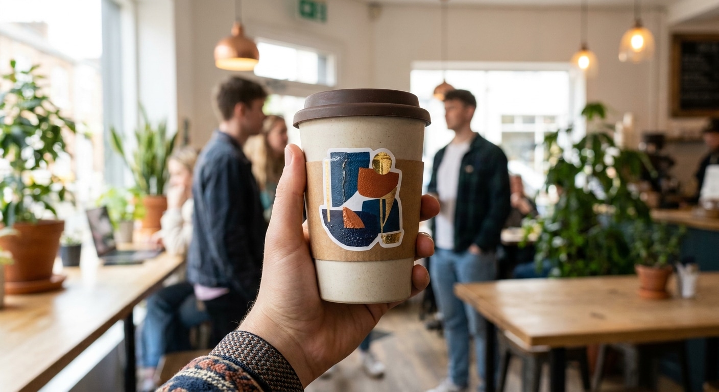 พิมพ์สติ๊กเกอร์ติดแก้วกาแฟ 2026: เทคนิคดึงดูดวัยรุ่นเทสดี - coffee-cup-sticker-printing