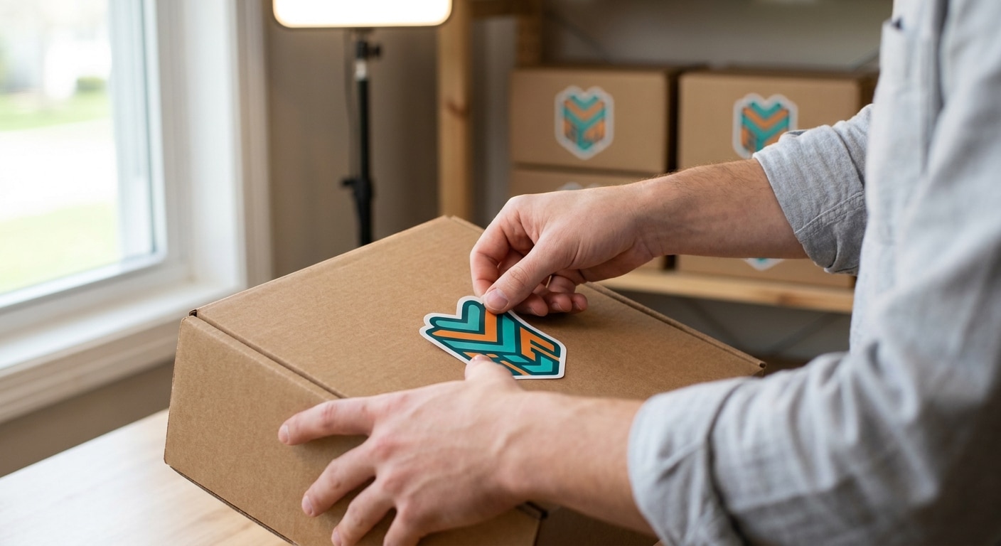 เพิ่มมูลค่าแบรนด์! ทริคออกแบบสติ๊กเกอร์ไดคัทติดกล่องพัสดุ - custom-diecut-sticker-packaging