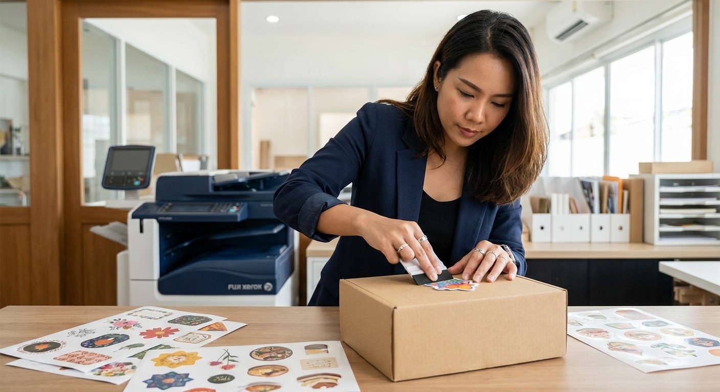 เทคนิคใช้สติ๊กเกอร์ไดคัท อัปเกรดแพ็กเกจจิ้ง SME ให้ดูแพง - diecut-sticker-packaging-tips