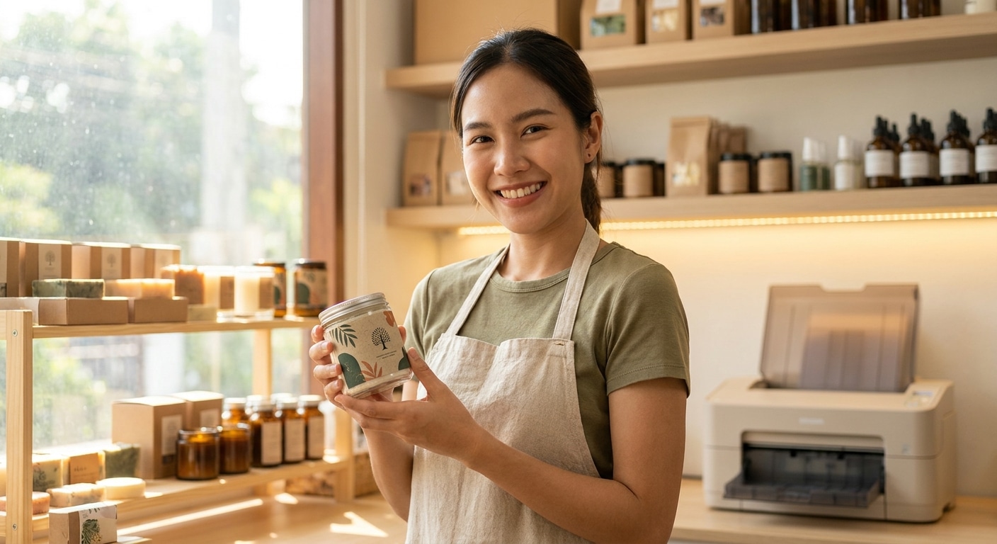 เทรนด์สิ่งพิมพ์ 2026: ดีไซน์ฉลากสติ๊กเกอร์รักษ์โลกฉบับ SME - eco-friendly-sticker-label-trends-2026
