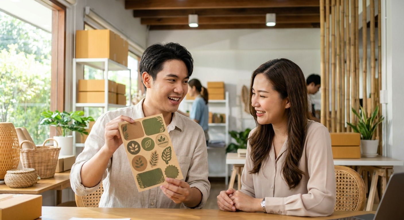 เทรนด์สิ่งพิมพ์ H2/2026: สติ๊กเกอร์รักษ์โลกดันยอดขาย SME - eco-friendly-sticker-trend-2026