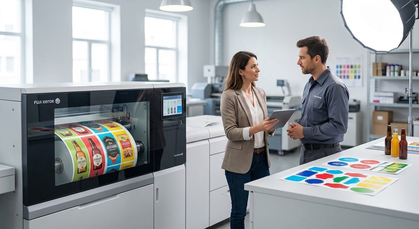 เจาะลึกเทคโนโลยีพิมพ์สีสด 2026 เพิ่มมูลค่าฉลากสินค้า SME - fuji-xerox-label-printing-tech