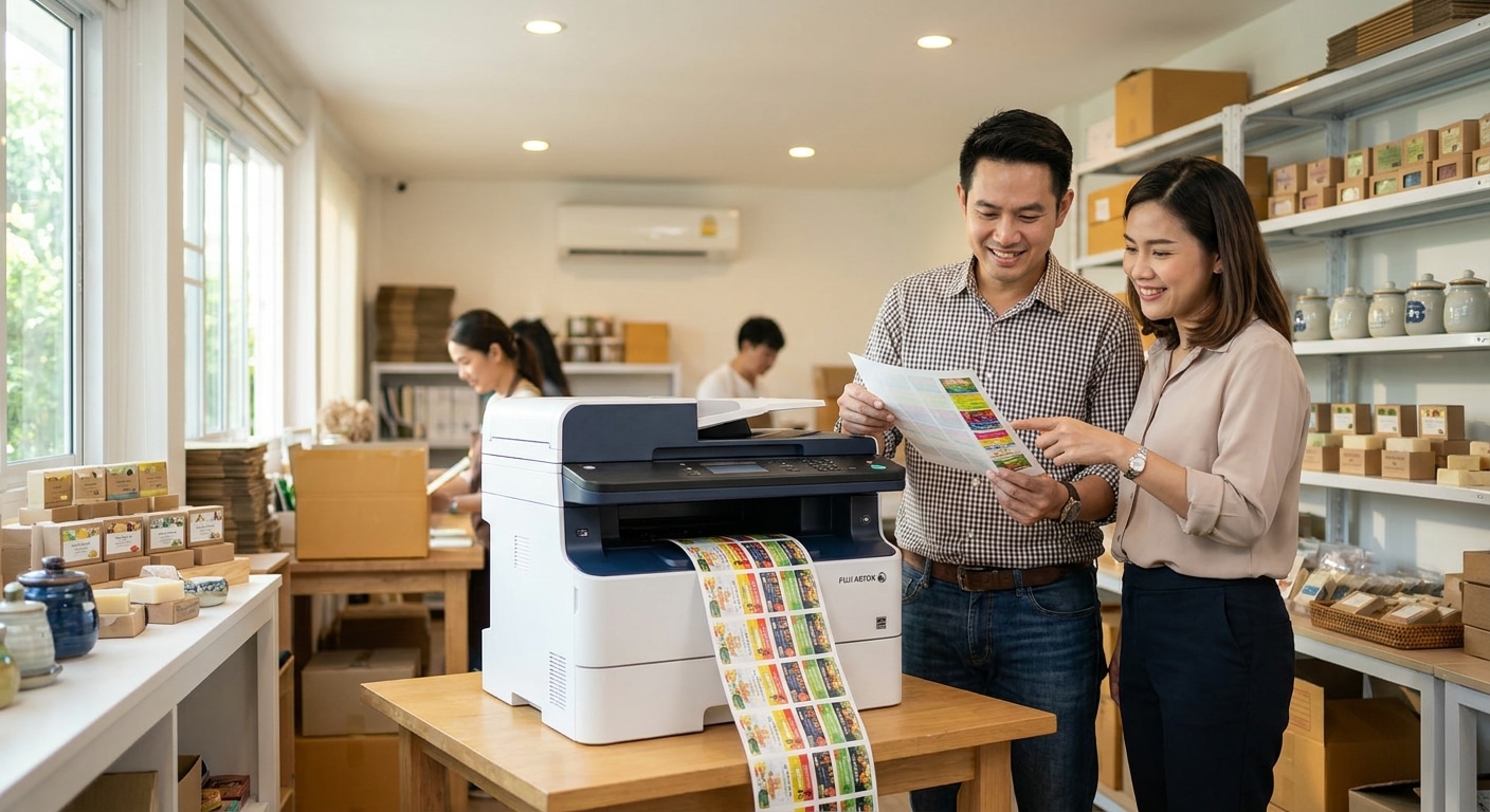 เทคโนโลยี Fuji Xerox ช่วย SME พิมพ์ฉลากสินค้าสีสดระดับโปร - fuji-xerox-label-printing-tech