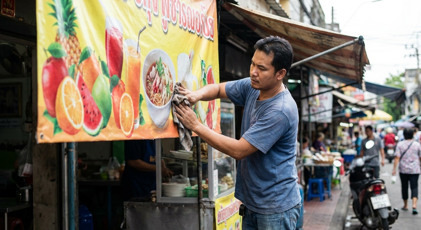 ยืดอายุสื่อสิ่งพิมพ์! ทริคดูแลป้ายโฆษณาให้สีสดสู้แดด - maintain-outdoor-signage-sticker