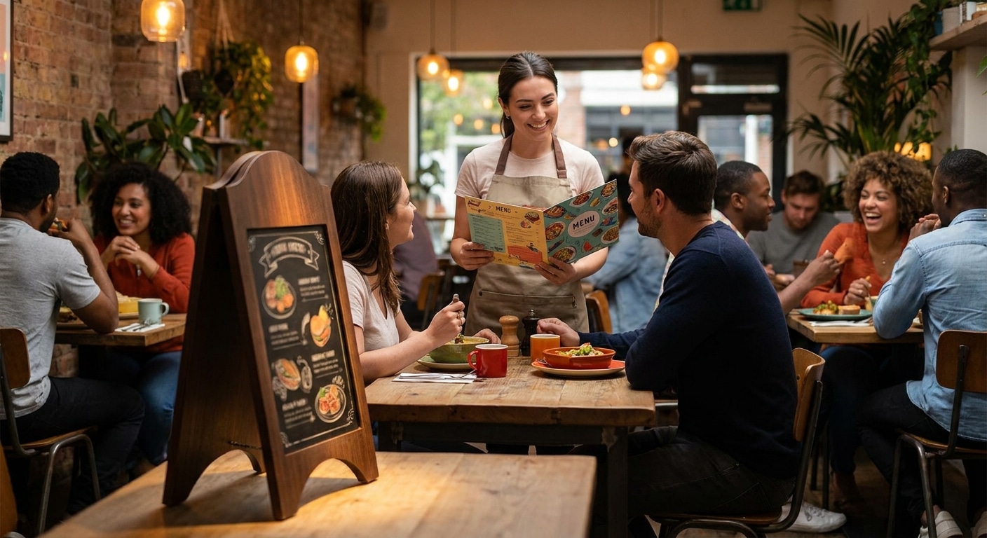 ทริคออกแบบเมนูอาหารและป้ายตั้งพื้น ดึงดูดลูกค้าเข้าร้าน - menu-standee-design-tips