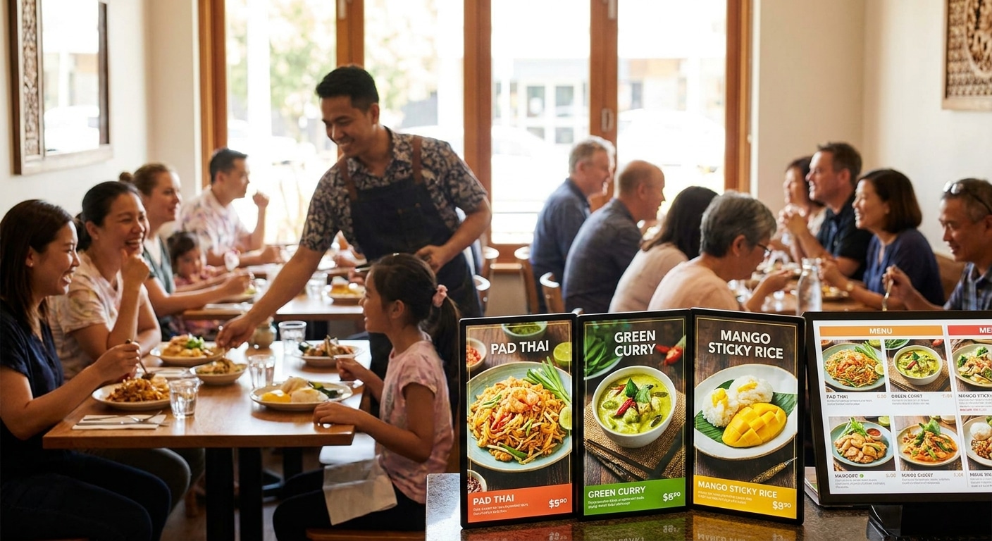 ป้ายเมนูและสแตนดี้ สื่อสิ่งพิมพ์กระตุ้นยอดขายร้านอาหาร - menu-standee-restaurant-marketing