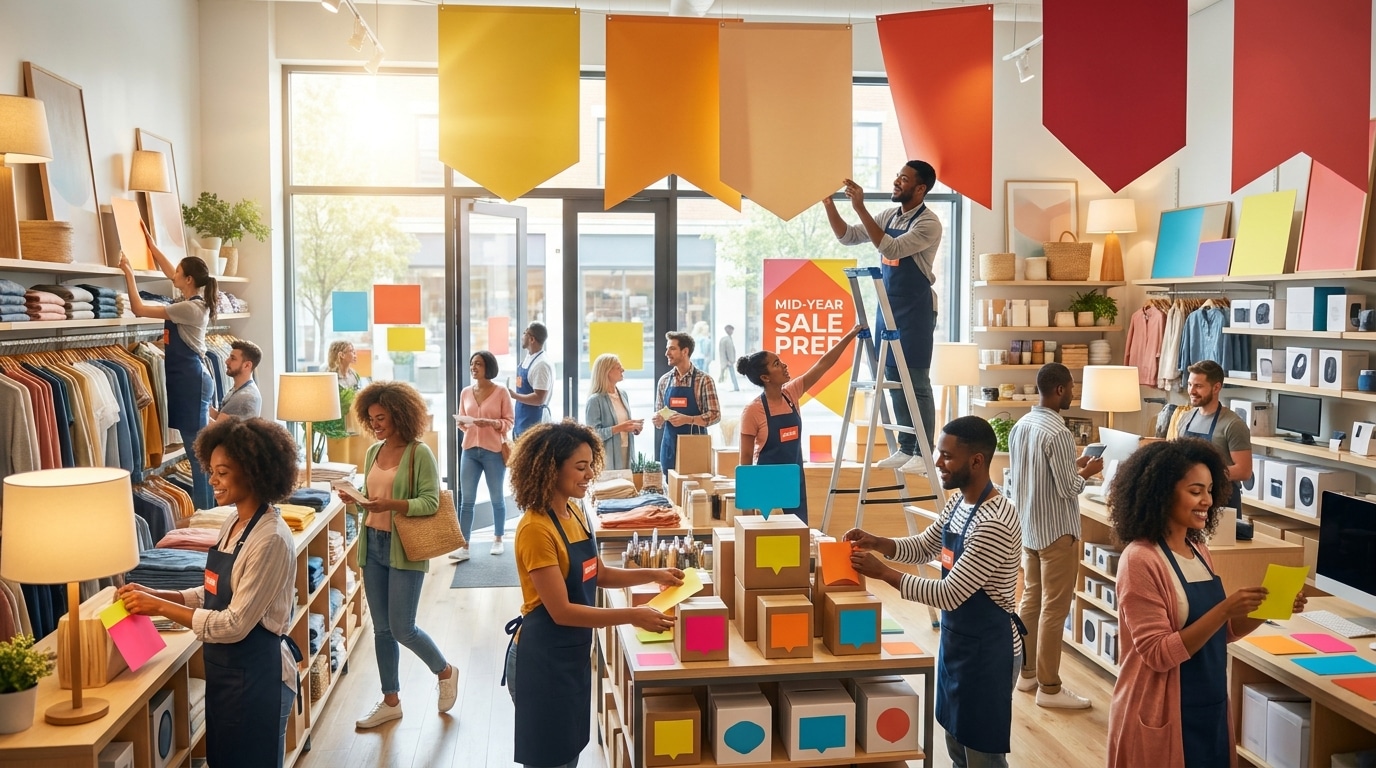 เตรียมร้านรับ Mid-Year Sale 2026! เทคนิคทำป้าย-ฉลากให้ปัง - mid-year-sale-print-marketing