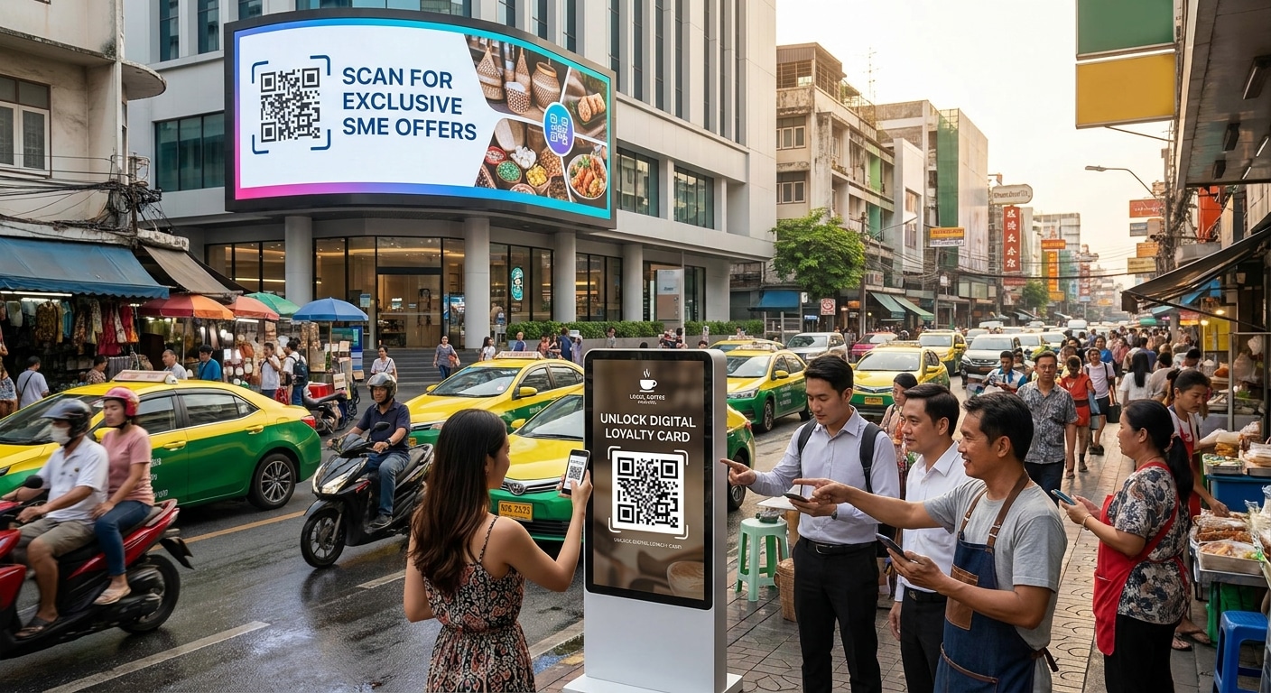 O2O Marketing 2026: เชื่อมป้ายโฆษณาออฟไลน์สู่ออนไลน์ - o2o-marketing-print-signage