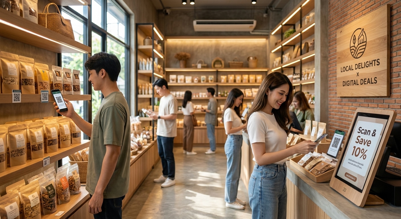 การตลาด O2O: ใช้ป้ายโฆษณาและสติ๊กเกอร์ QR Code ดันยอดขาย - o2o-marketing-qr-code-print