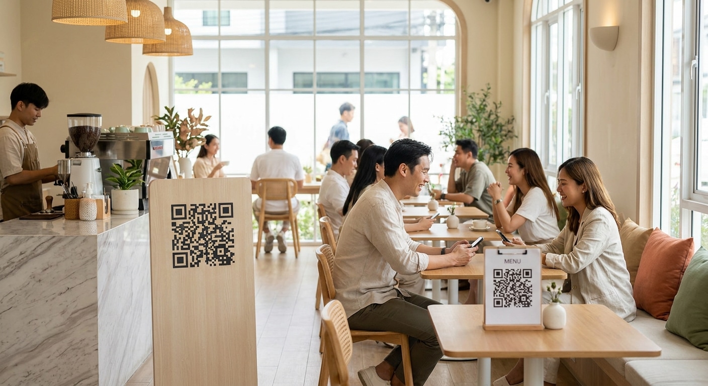 กลยุทธ์ O2O 2026: ดึงลูกค้าเข้าร้านด้วยป้ายสแตนดี้ QR Code - o2o-marketing-standee-qrcode