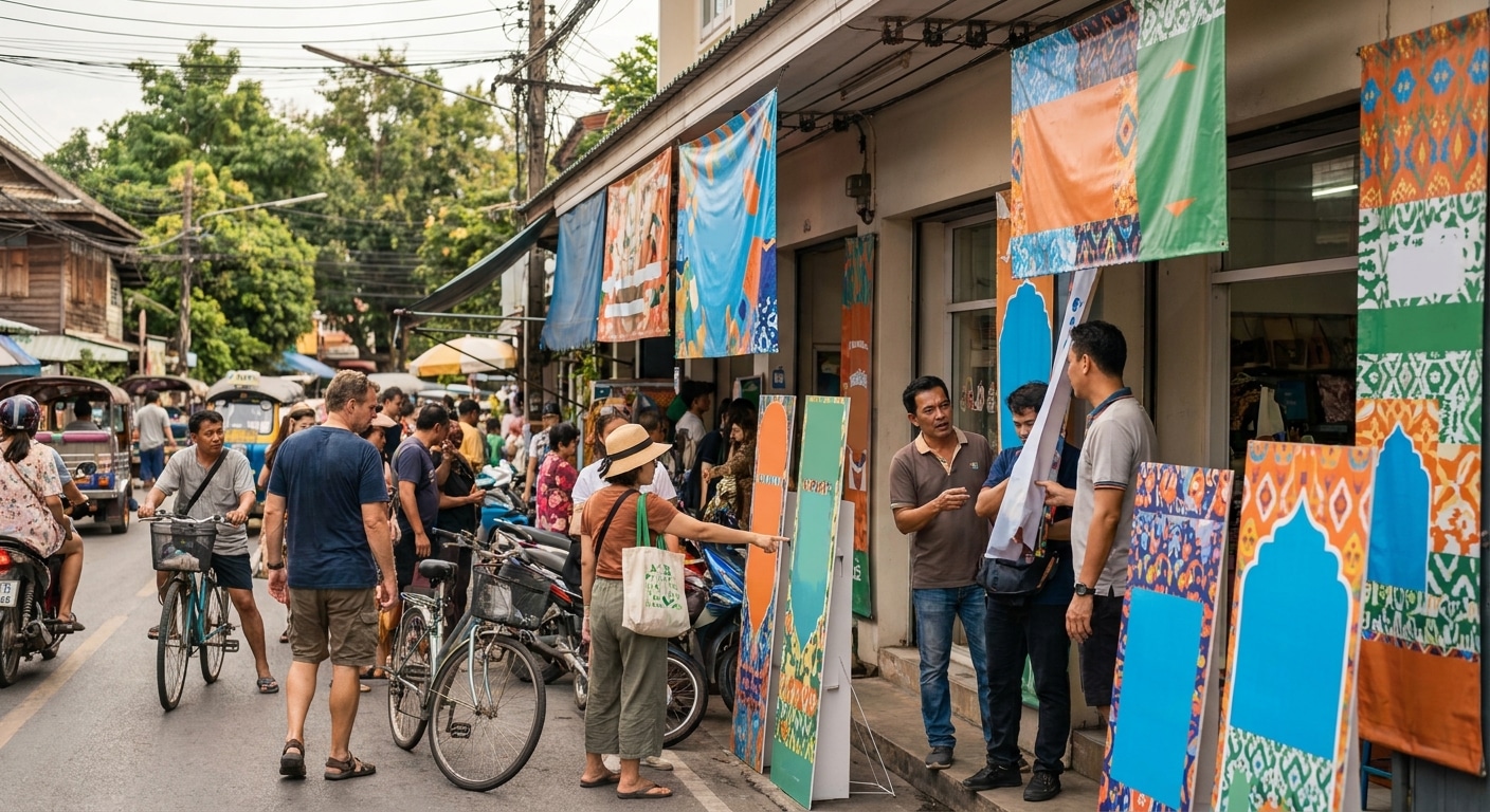 กลยุทธ์สื่อสิ่งพิมพ์ 2026: ป้ายและสแตนดี้ดึงลูกค้าเข้าร้าน - offline-print-marketing-sme