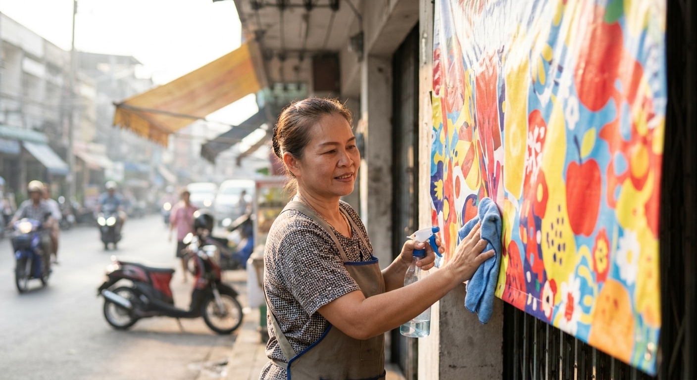 ทริคดูแลป้ายไวนิลและสติ๊กเกอร์หน้าร้านให้สีสด ทนแดดทนฝน - outdoor-signage-maintenance-tips
