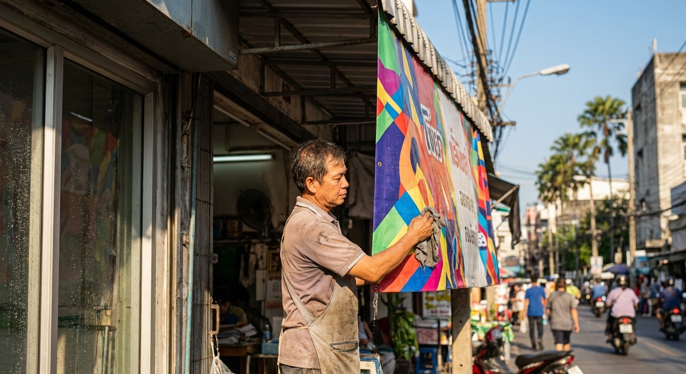เคล็ดลับดูแลป้ายโฆษณาหน้าร้านให้สีสด ทนแดดทนฝน - outdoor-signage-maintenance-tips