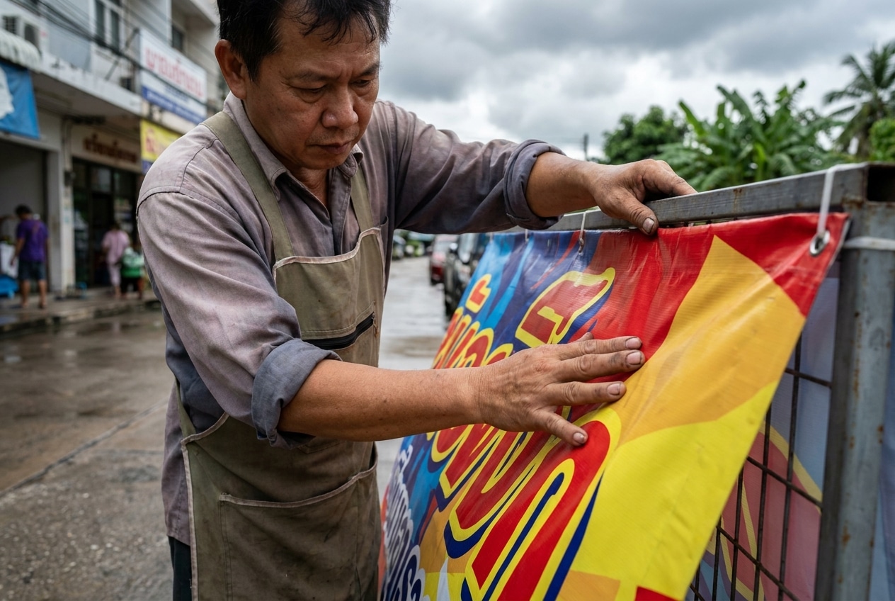 ทริคดูแลป้ายโฆษณาและสติ๊กเกอร์กลางแจ้ง ยืดอายุสู้แดดฝน - outdoor-signage-sticker-maintenance