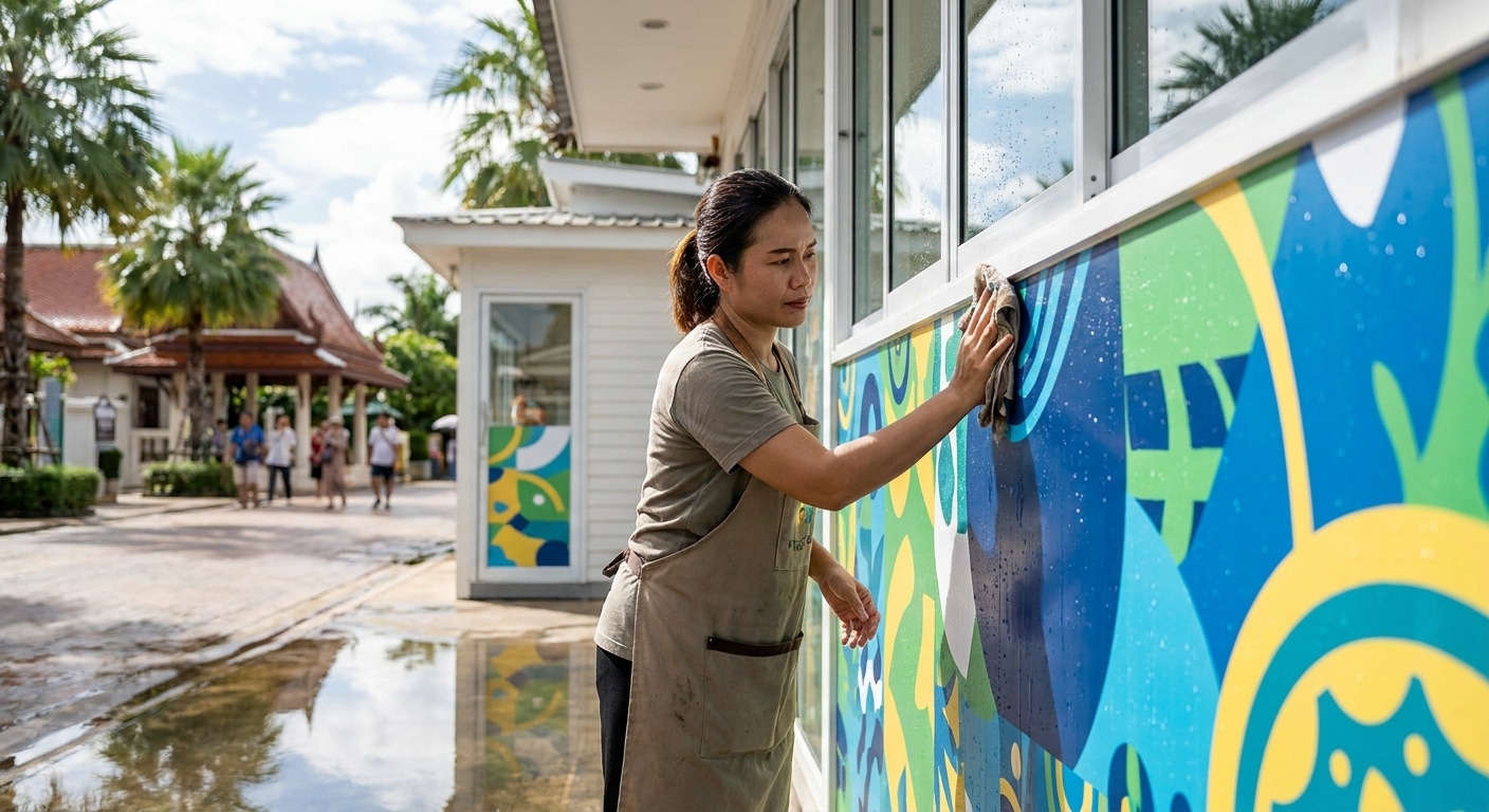 ยืดอายุการใช้งาน! วิธีดูแลป้ายไวนิลและสติ๊กเกอร์หน้าร้าน - outdoor-signage-vinyl-maintenance