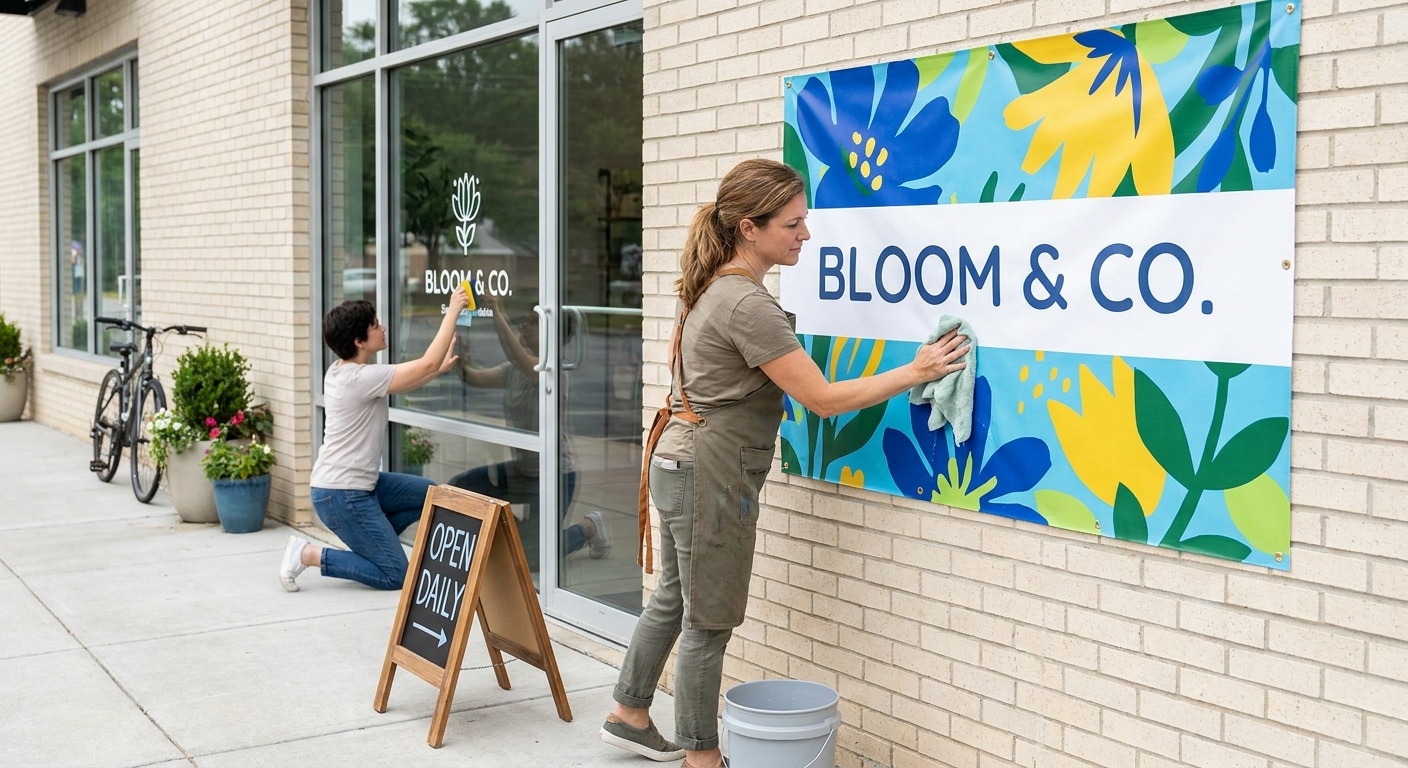 วิธีดูแลป้ายไวนิลและสติ๊กเกอร์ติดกระจกให้สีสด ทนแดดทนฝน - outdoor-signage-vinyl-maintenance