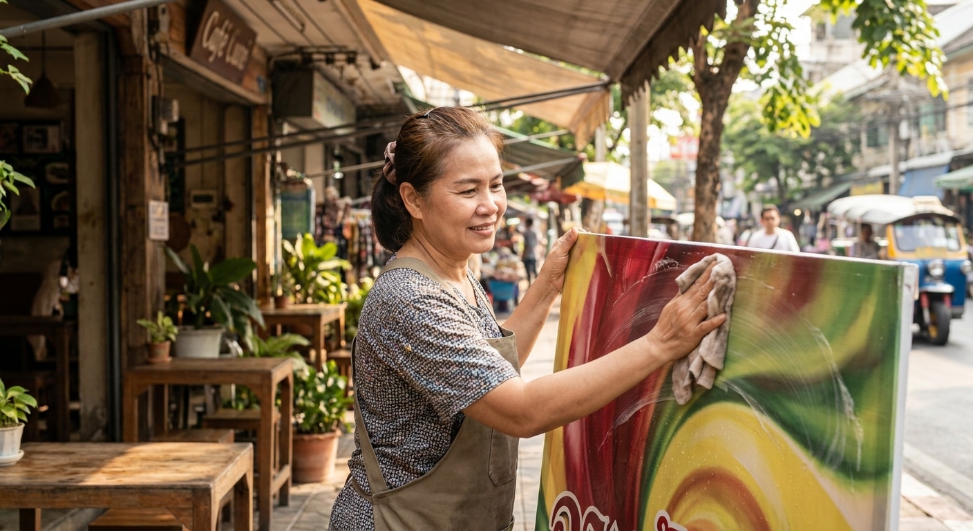 วิธีดูแลป้ายไวนิลหน้าร้าน ให้สีสดทนแดดทนฝน ใช้งานได้นาน - outdoor-vinyl-banner-maintenance