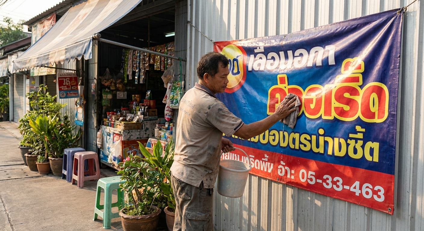 ทริคดูแลป้ายไวนิลหน้าร้านให้สีสดสู้แดดฝน ยืดอายุใช้งาน - outdoor-vinyl-banner-maintenance