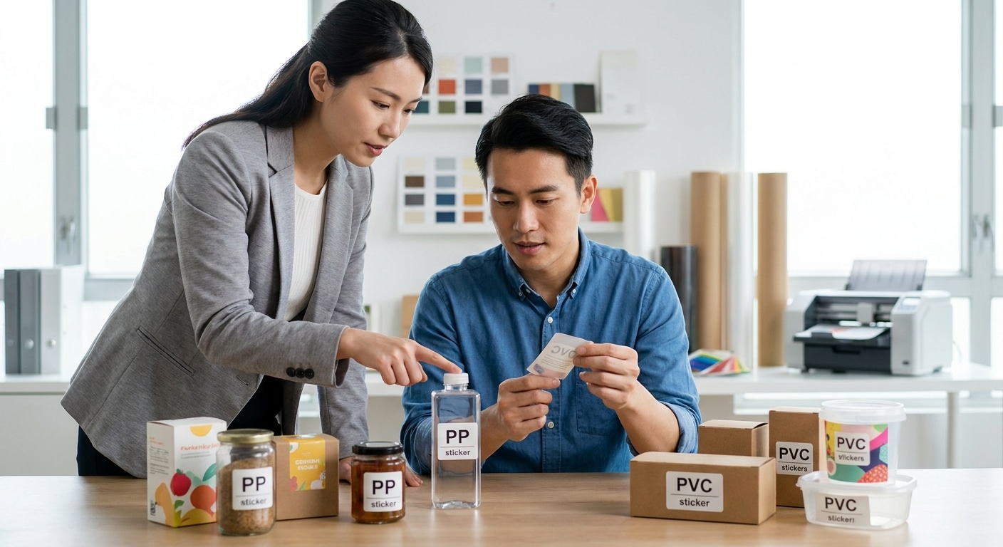 เลือกสติ๊กเกอร์ PP หรือ PVC? ทริคทำฉลากสินค้าให้ตอบโจทย์ - pp-vs-pvc-sticker-labels