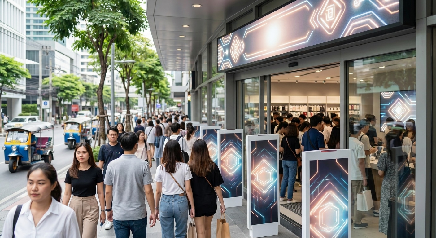 กลยุทธ์ O2O: ใช้ป้ายหน้าร้านและสแตนดี้เพิ่มยอดขายให้ SME - print-marketing-store-signage