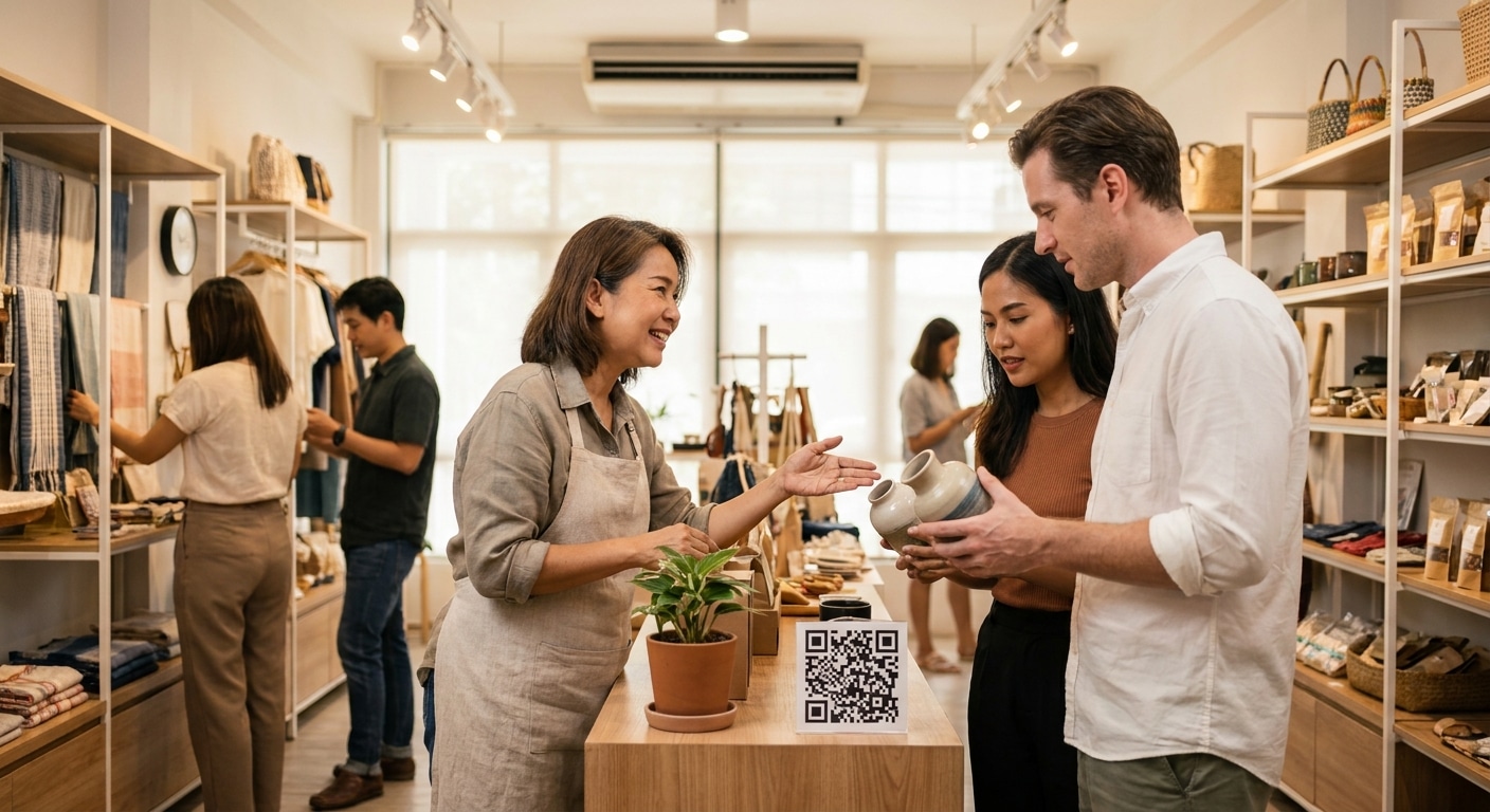 ทริคดันยอดขายหน้าร้านด้วยสติ๊กเกอร์ QR Code สไตล์ O2O - qr-code-sticker-o2o-marketing