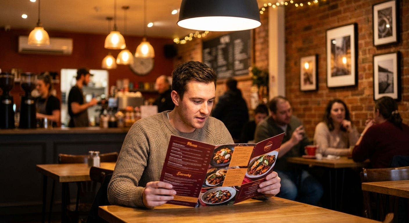 จิตวิทยาออกแบบเมนูอาหาร พิมพ์สีสดคมชัด ช่วยร้านอัปยอดขาย - restaurant-menu-design-tips