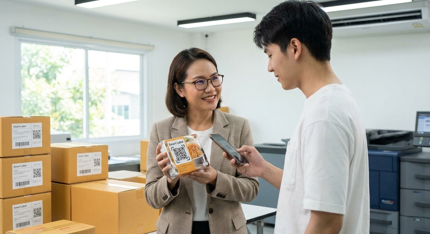 เทรนด์สิ่งพิมพ์ 2026: ฉลากสินค้าอัจฉริยะ สแกนปุ๊บรู้ใจ - smart-label-packaging-trend-2026