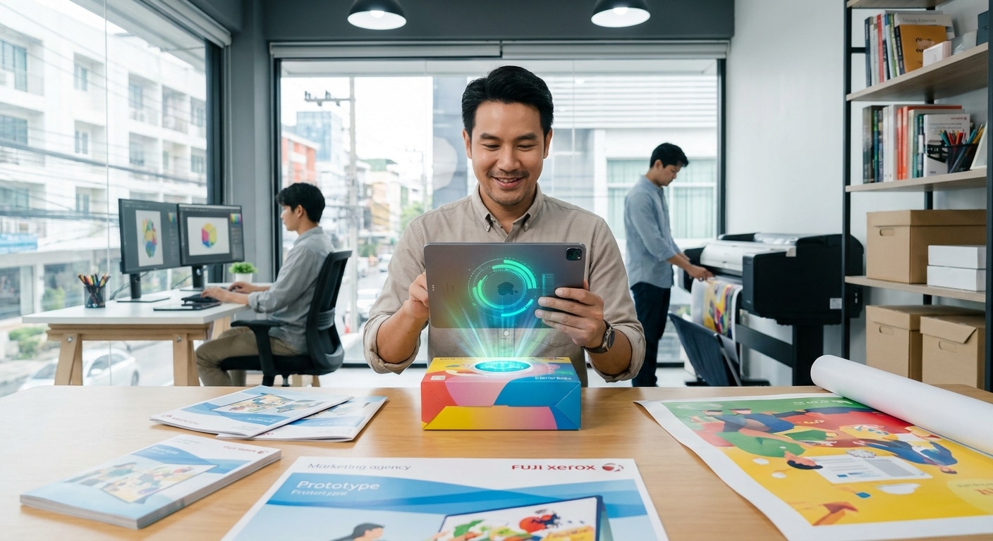 เทรนด์สิ่งพิมพ์ 2026: แพคเกจจิ้งผสาน AR ยกระดับแบรนด์ SME - smart-packaging-ar-trend-2026