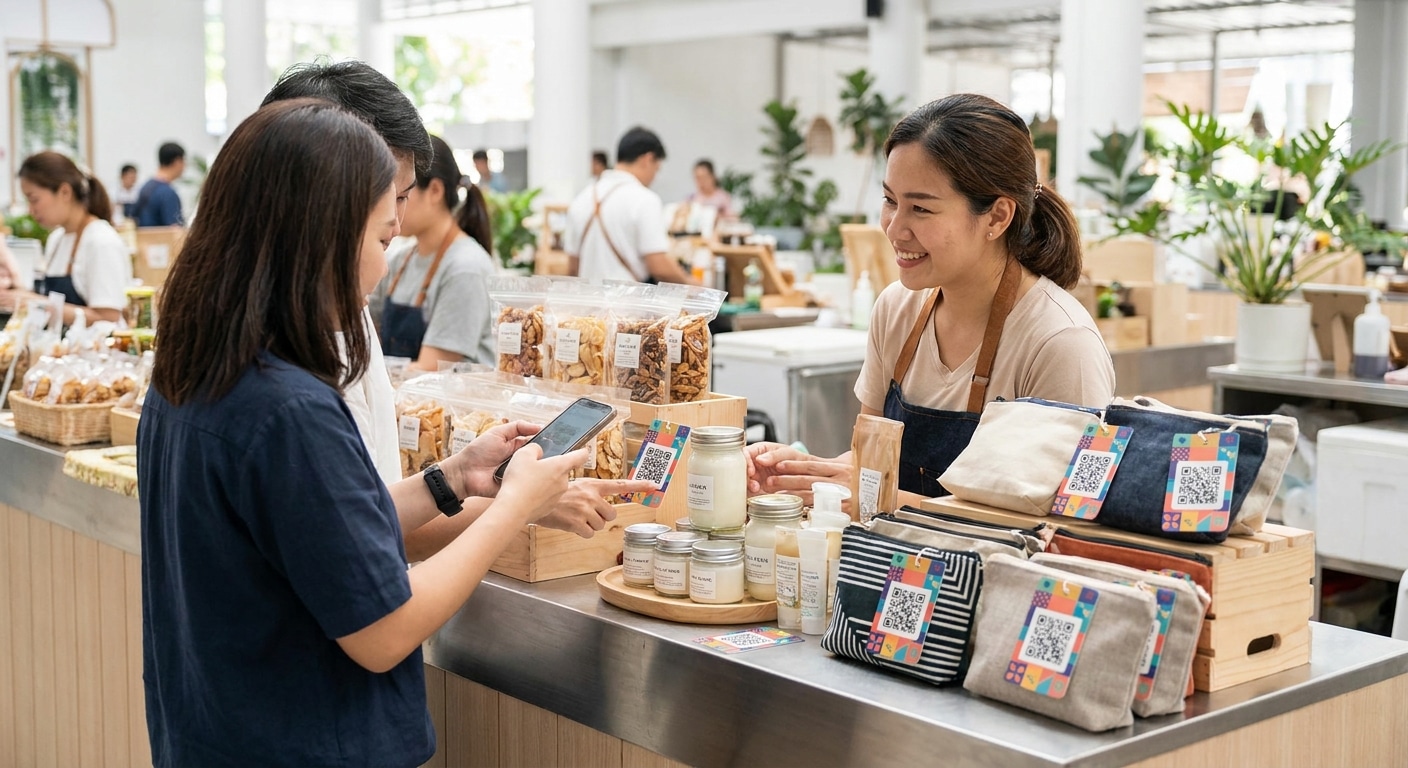 เทรนด์แพ็กเกจจิ้ง 2026: สติ๊กเกอร์ QR Code ดันยอดขาย O2O - smart-packaging-qrcode-trend