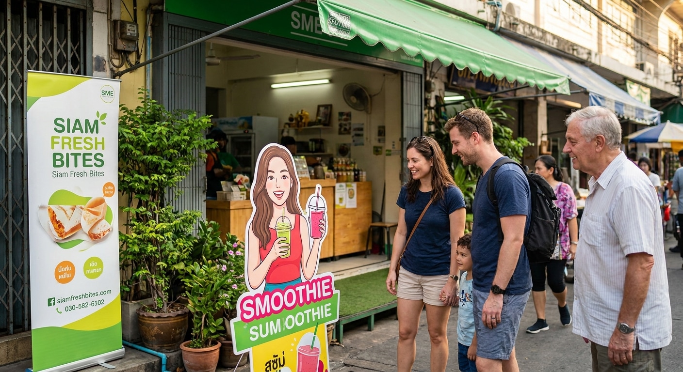 ทริคใช้ป้าย Standee ดึงดูดลูกค้าหน้าร้าน เพิ่มยอดขายให้ SME - standee-rollup-offline-marketing