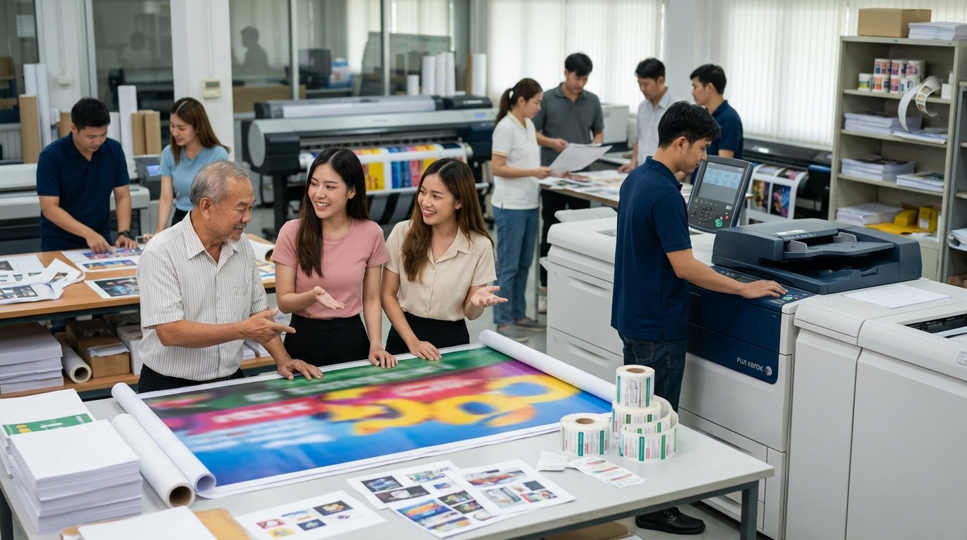 อัปเดตสื่อสิ่งพิมพ์ 2026: เทรนด์ฉลากและป้ายโฆษณาฉบับ SME - thai-print-media-trend-2026