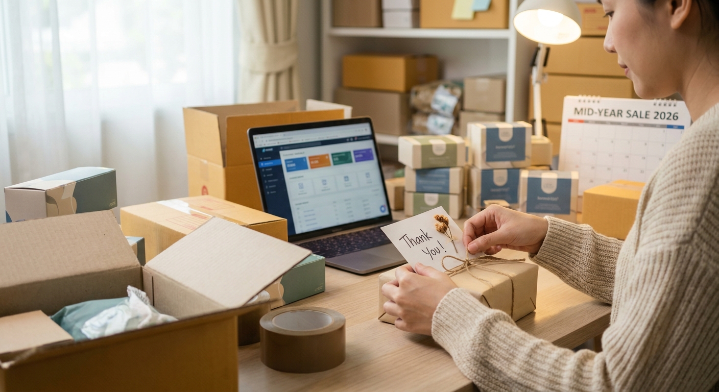เทคนิคทำการ์ดขอบคุณ มัดใจลูกค้าออนไลน์รับโปรกลางปี 2026 - thank-you-card-ecommerce-marketing