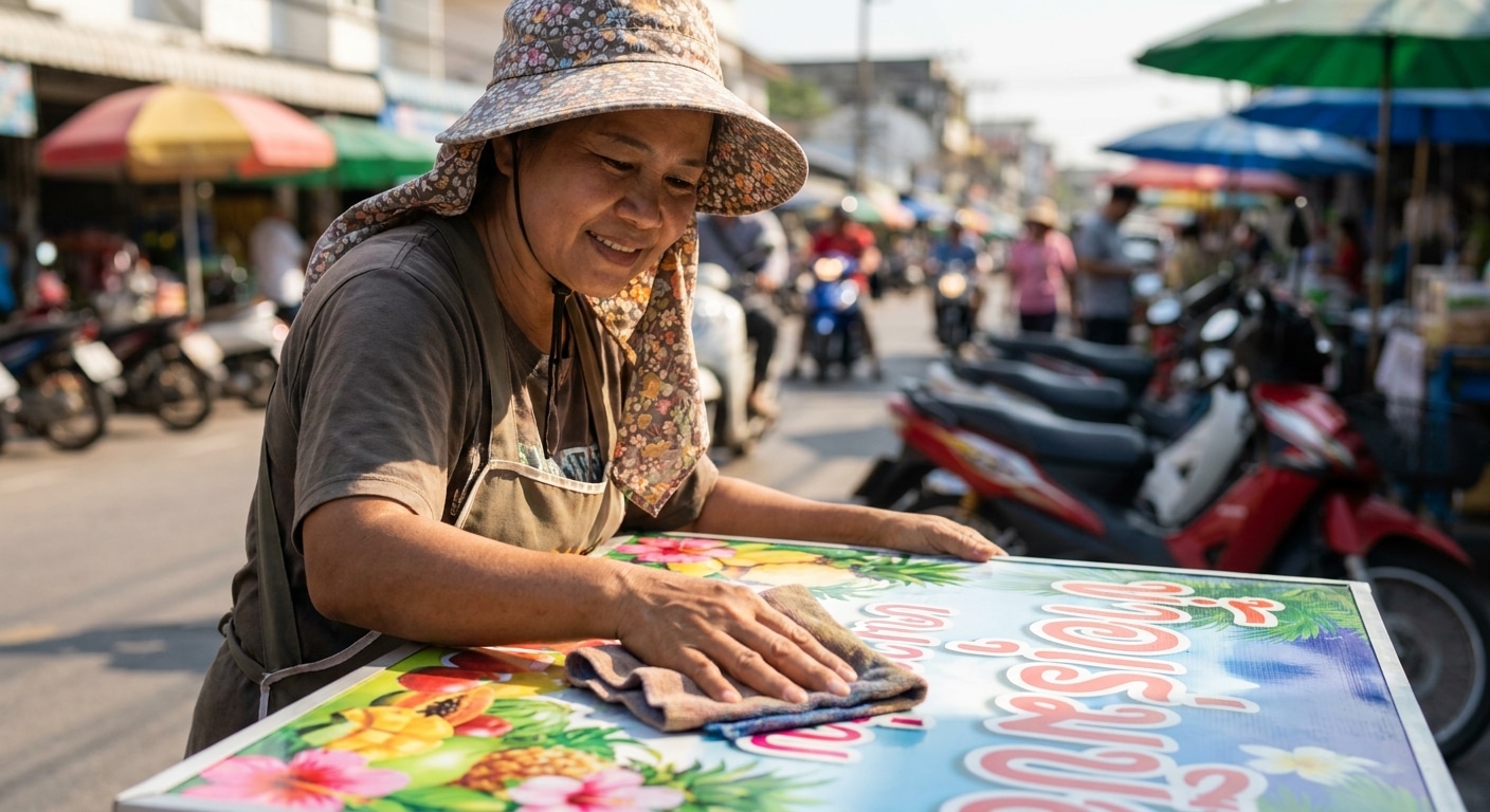 ดูแลป้ายไวนิลหน้าร้านอย่างไร ให้สีสดทนแดด ไม่ซีดไว - vinyl-banner-maintenance-tips