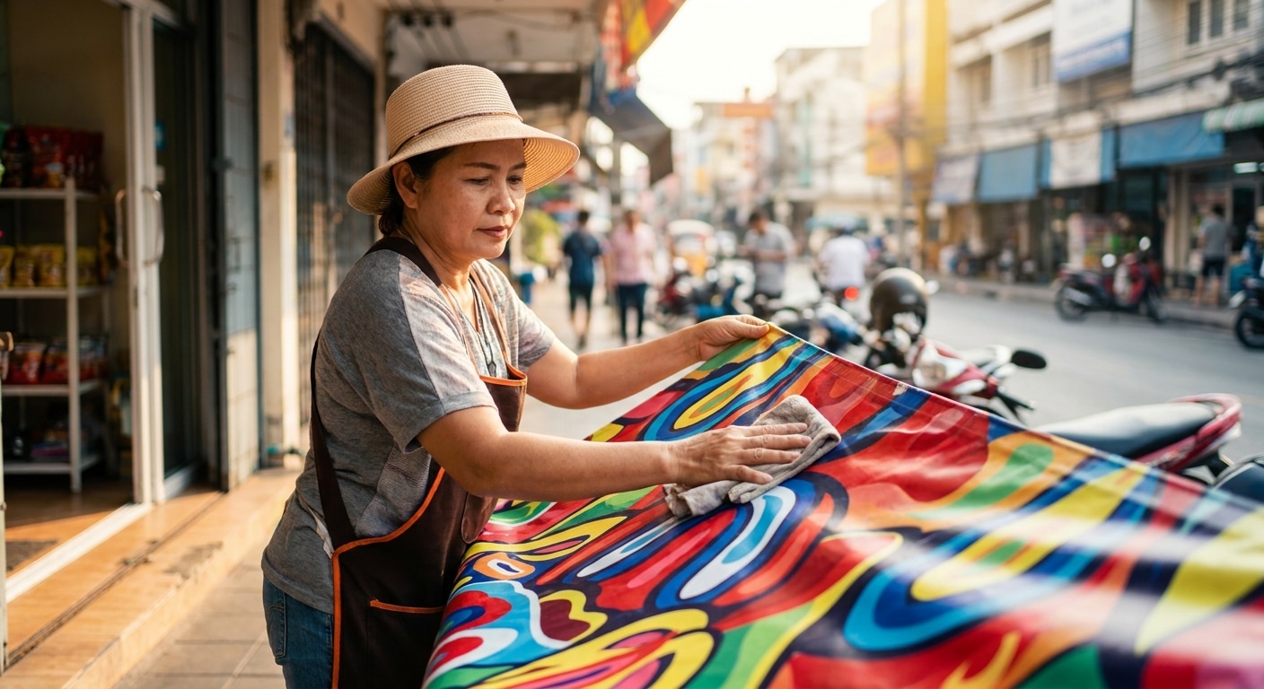 วิธีดูแลป้ายไวนิลหน้าร้านให้สีสดสู้แดด ไม่ซีดจาง - vinyl-banner-maintenance-tips