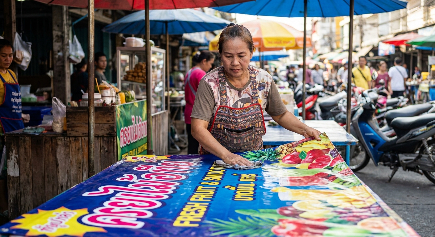 เคล็ดลับดูแลป้ายไวนิลโฆษณาให้สีสด ทนแดดทนฝน - vinyl-banner-maintenance-tips